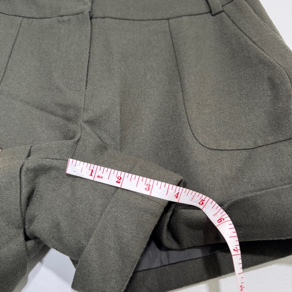 Clovis Olive Green Wool‎ Blend Cuffed Shorts Women’s Size Small - Picture 7 of 8